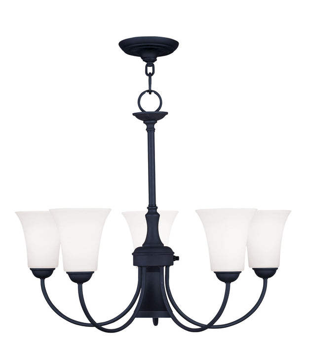 Livex Lighting 6465-04 Six Light Chandelier, Black