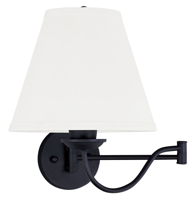 Livex Lighting 6471-04 One Light Swing Arm Wall Lamp, Black