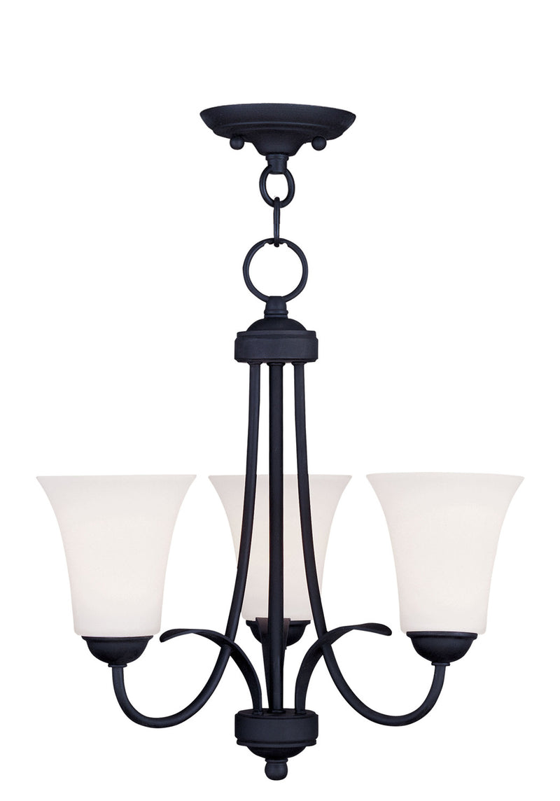 Livex Lighting 6473-04 Three Light Mini Chandelier/Ceiling Mount, Black
