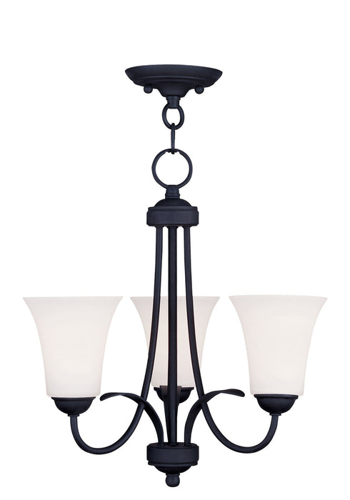Livex Lighting 6473-04 Three Light Mini Chandelier/Ceiling Mount, Black