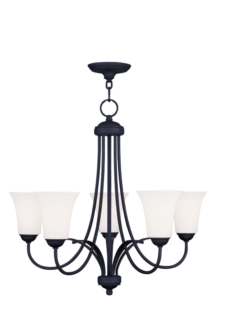 Livex Lighting 6475-04 Five Light Chandelier, Black