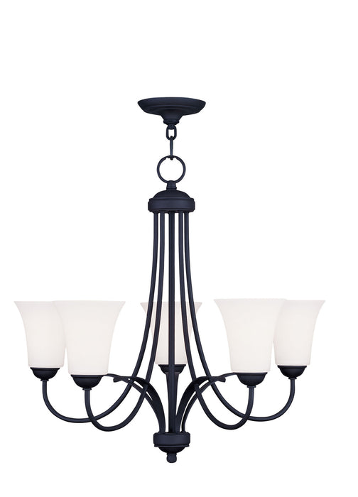 Livex Lighting 6475-04 Five Light Chandelier, Black