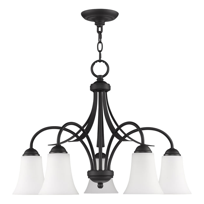Livex Lighting 6476-04 Five Light Chandelier, Black