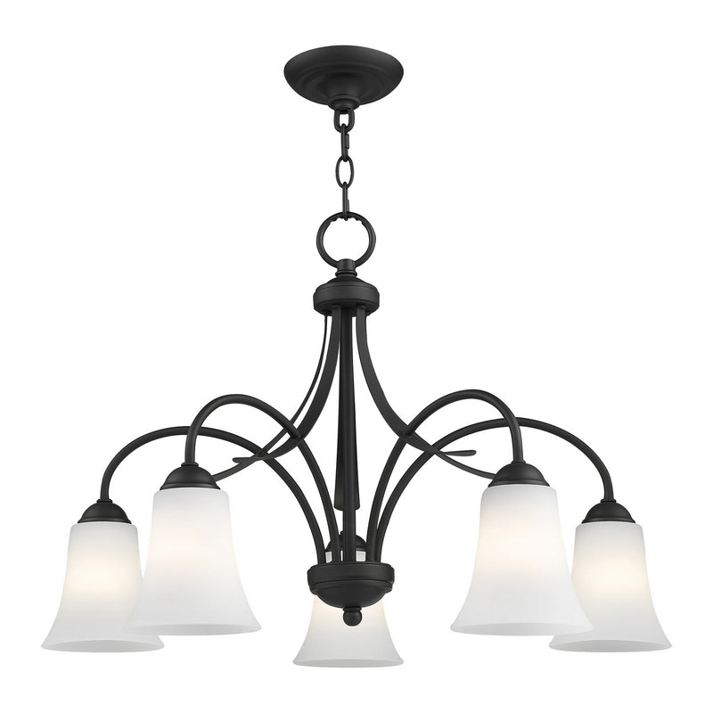 Livex Lighting 6476-04 Five Light Chandelier, Black