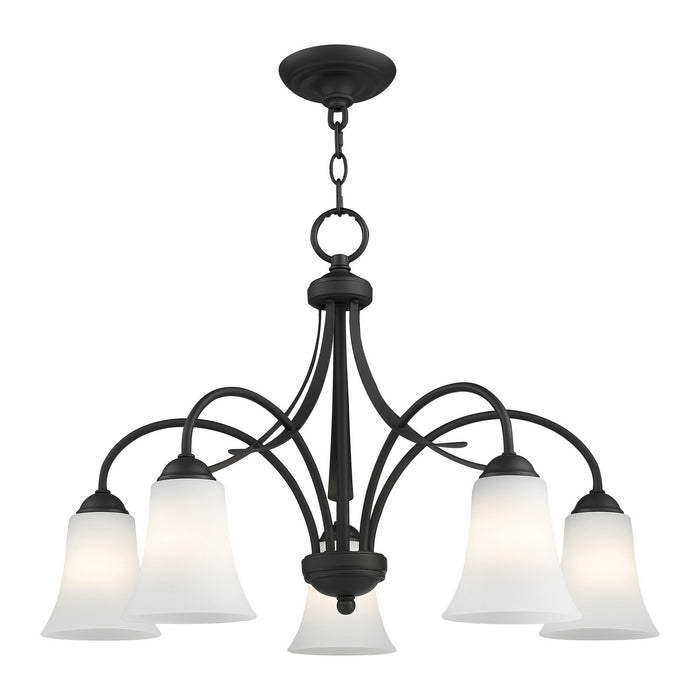 Livex Lighting 6476-04 Five Light Chandelier, Black