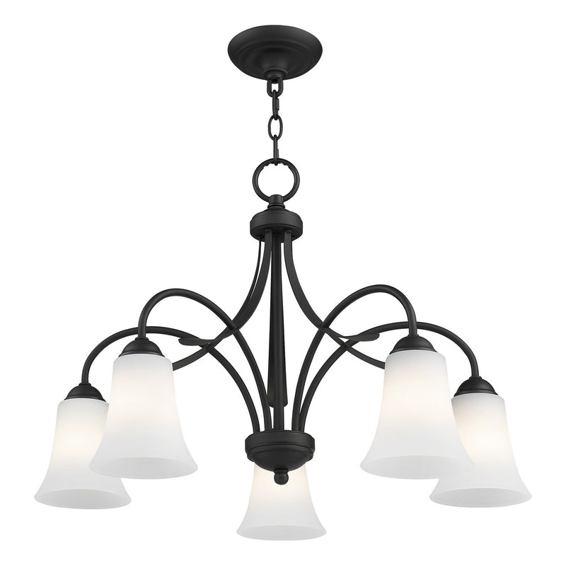 Livex Lighting 6476-04 Five Light Chandelier, Black