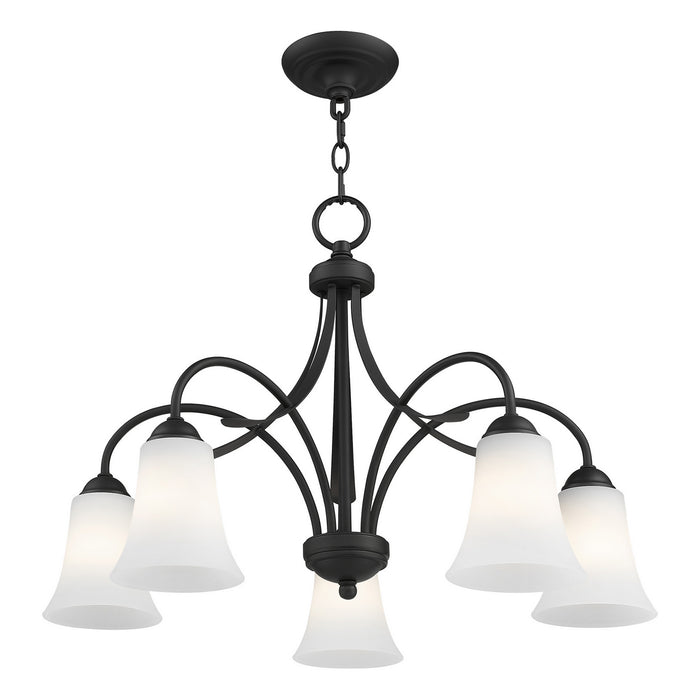 Livex Lighting 6476-04 Five Light Chandelier, Black