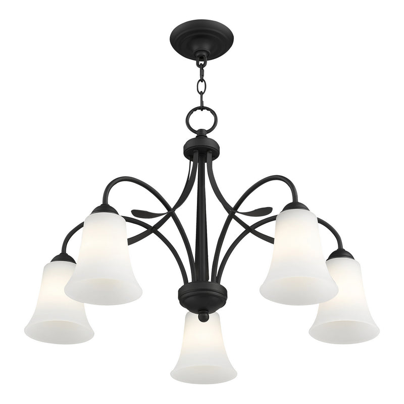 Livex Lighting 6476-04 Five Light Chandelier, Black