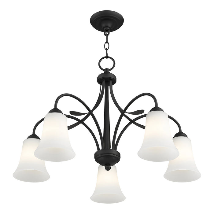 Livex Lighting 6476-04 Five Light Chandelier, Black