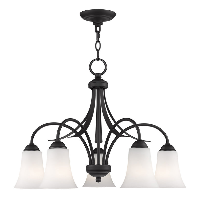 Livex Lighting 6476-04 Five Light Chandelier, Black