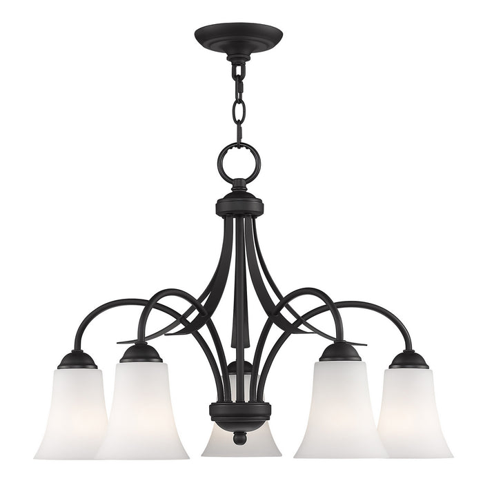 Livex Lighting 6476-04 Five Light Chandelier, Black