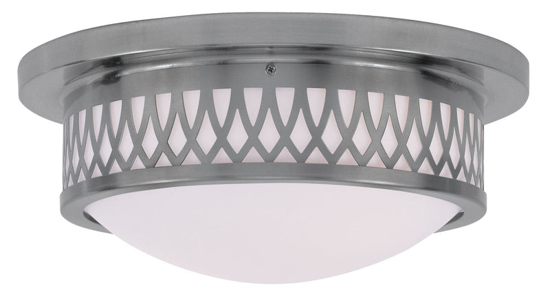 Livex Lighting 7352-91 Two Light Ceiling Mount, Brushed Nickel