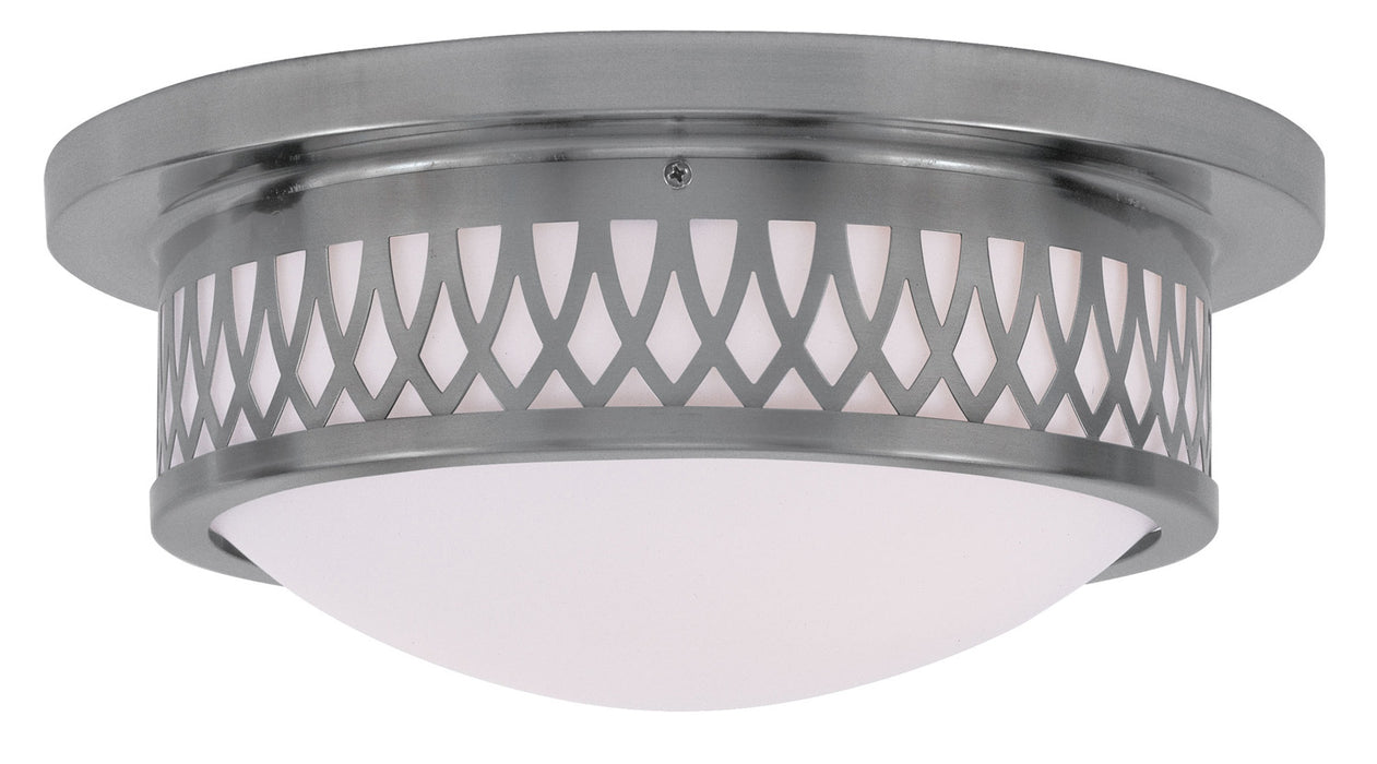 Livex Lighting 7352-91 Two Light Ceiling Mount, Brushed Nickel