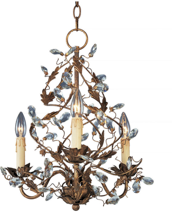 Maxim 2850EG Three Light Chandelier, Etruscan Gold