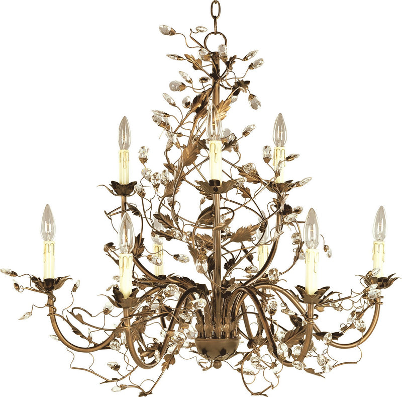 Maxim 2852EG Nine Light Chandelier, Etruscan Gold