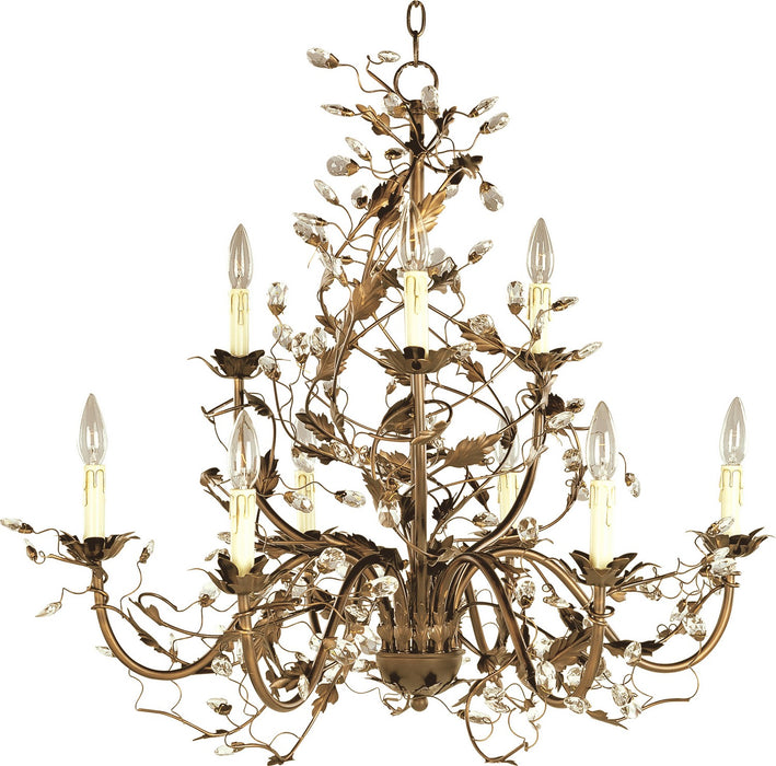 Maxim 2852EG Nine Light Chandelier, Etruscan Gold