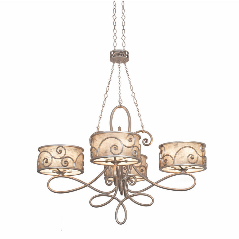 Kalco 5412SV 20 Light Chandelier, Aged Silver