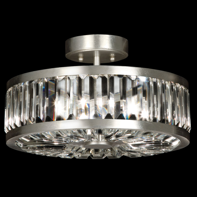 Fine Art 815740ST Three Light Semi-Flush Mount, Silver