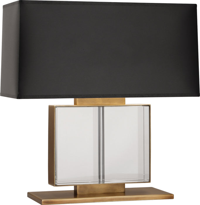 Robert Abbey 1958B Two Light Table Lamp, Lead Crystal w/Aged Brass