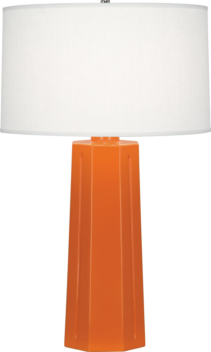 Robert Abbey 963 One Light Table Lamp, Pumpkin Glazed Ceramic