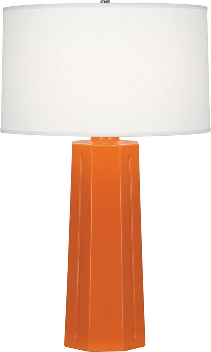 Robert Abbey 963 One Light Table Lamp, Pumpkin Glazed Ceramic