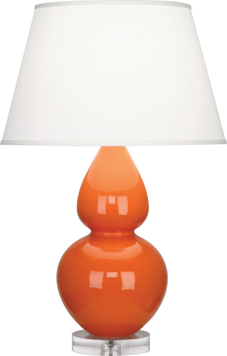 Robert Abbey A675X One Light Table Lamp, Pumpkin Glazed Ceramic w/Lucite