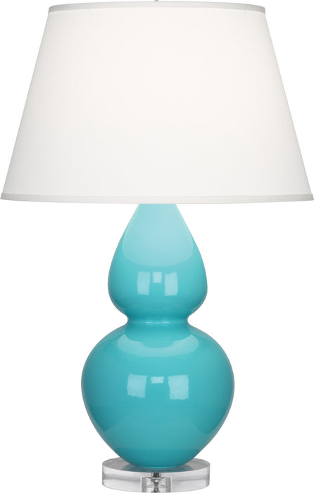 Robert Abbey A741X One Light Table Lamp, Egg Blue Glazed Ceramic w/Lucite