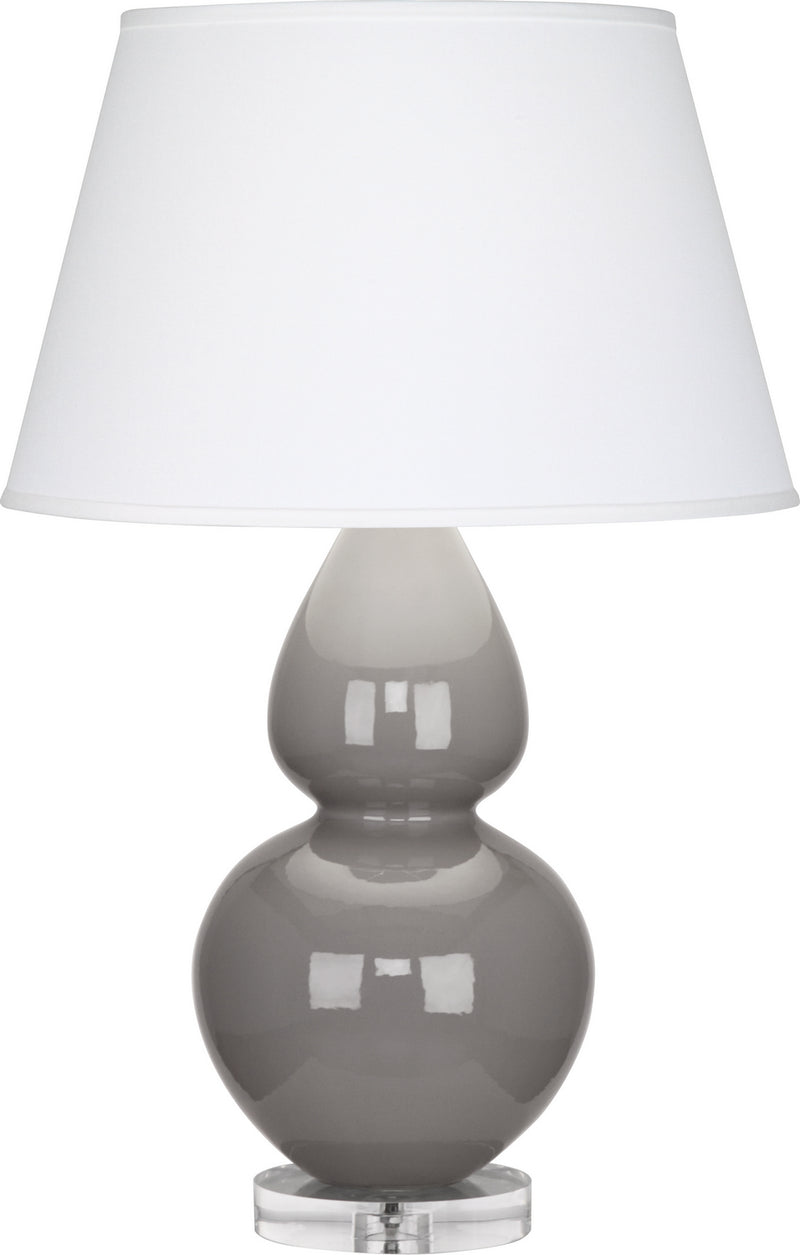 Robert Abbey A750X One Light Table Lamp, Smokey Taupe Glazed Ceramic w/Lucite