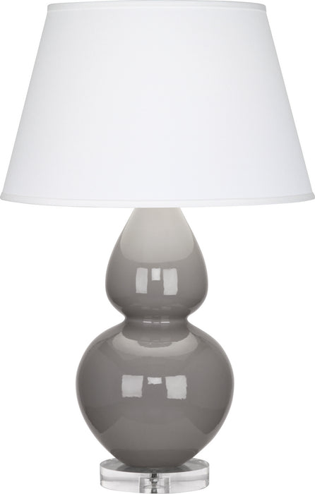 Robert Abbey A750X One Light Table Lamp, Smokey Taupe Glazed Ceramic w/Lucite