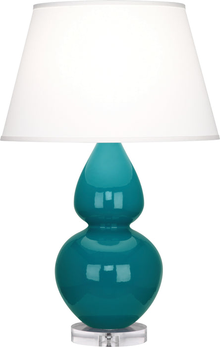 Robert Abbey A753X One Light Table Lamp, Peacock Glazed Ceramic w/Lucite