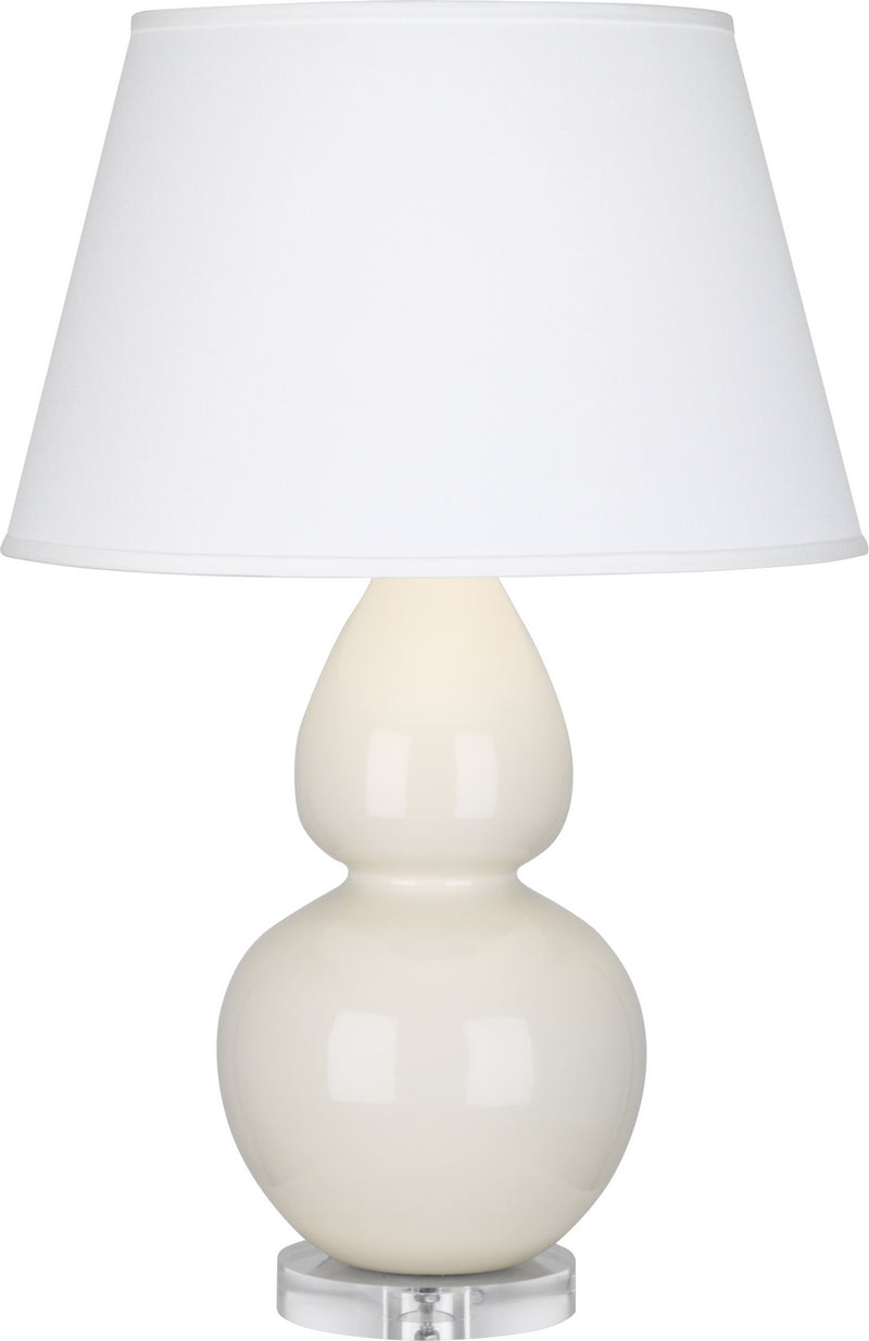 Robert Abbey A756X One Light Table Lamp, Bone Glazed Ceramic w/Lucite