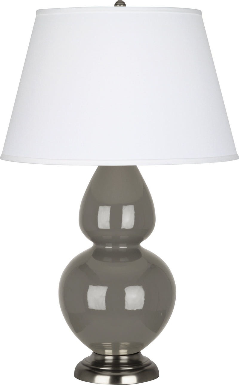Robert Abbey CR22X One Light Table Lamp, Ash Glazed Ceramic w/Antique Silvered