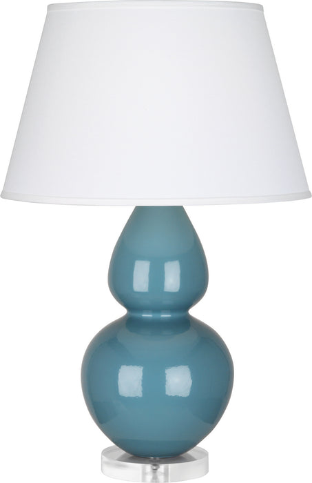 Robert Abbey OB23X One Light Table Lamp, Steel Blue Glazed Ceramic w/Lucite