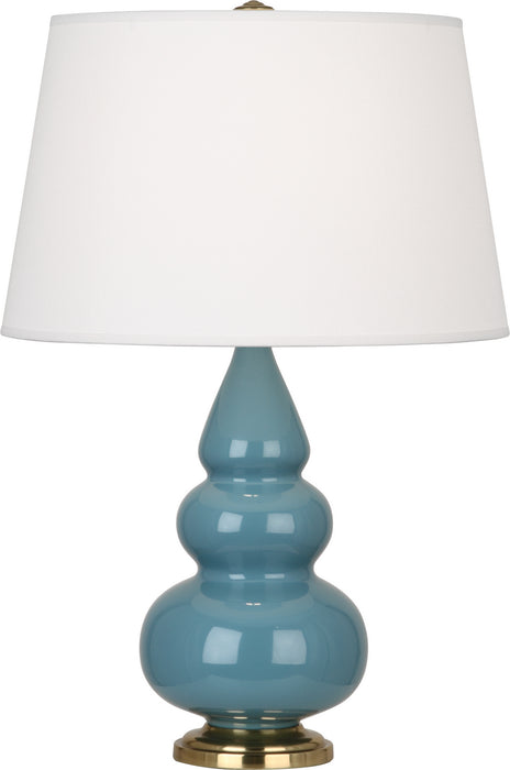 Robert Abbey OB30X One Light Accent Lamp, Steel Blue Glazed Ceramic w/Antique Brassed