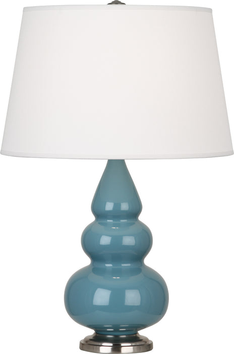 Robert Abbey OB32X One Light Accent Lamp, Steel Blue Glazed Ceramic w/Antique Silvered