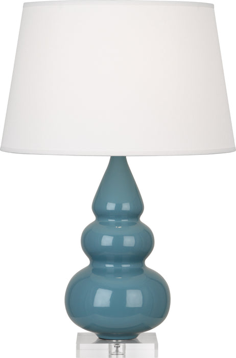 Robert Abbey OB33X One Light Accent Lamp, Steel Blue Glazed Ceramic w/Lucite