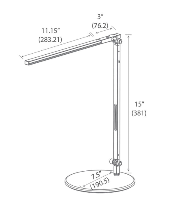 Koncept AR1100-WD-SIL-DSK LED Desk Lamp, Silver