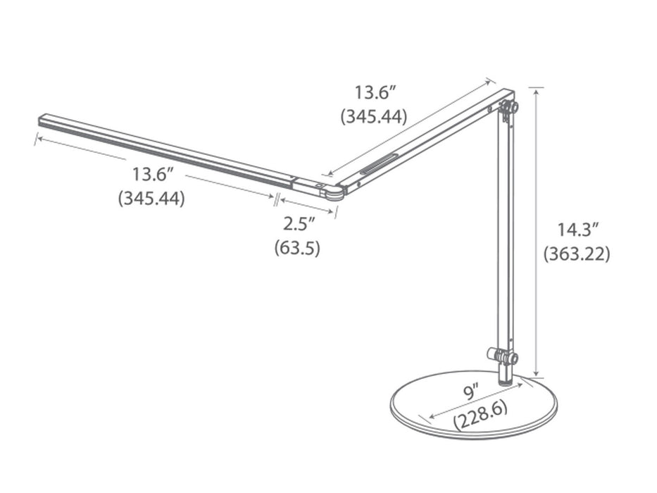Koncept AR3200-CD-SIL-DSK LED Desk Lamp, Silver