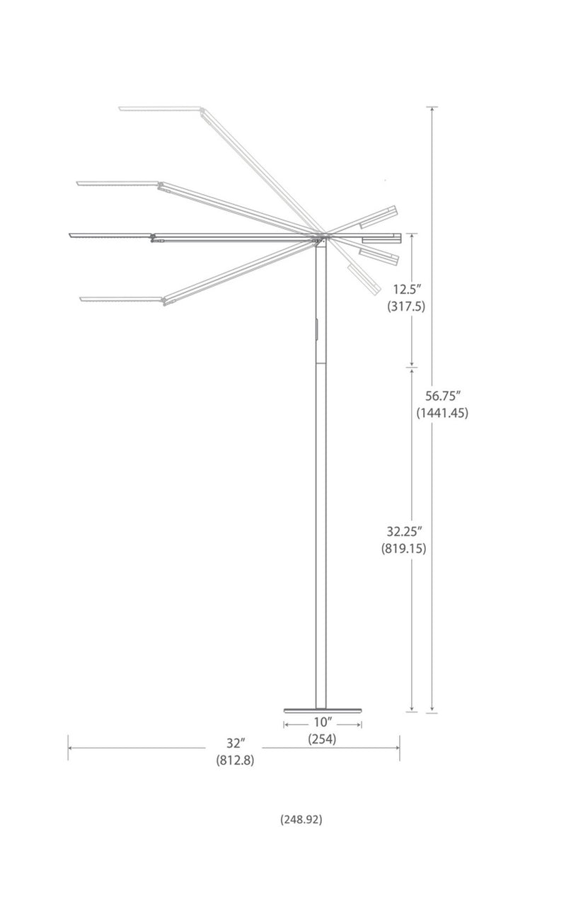 Koncept ELX-A-C-SIL-FLR LED Floor Lamp, Silver