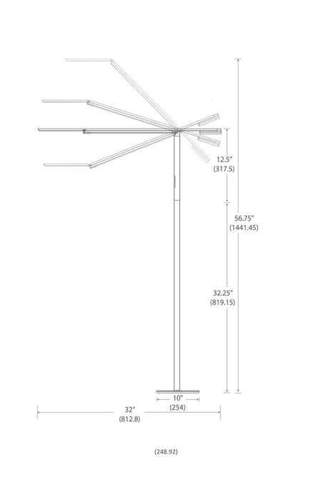 Koncept ELX-A-W-BLK-FLR LED Floor Lamp, Black