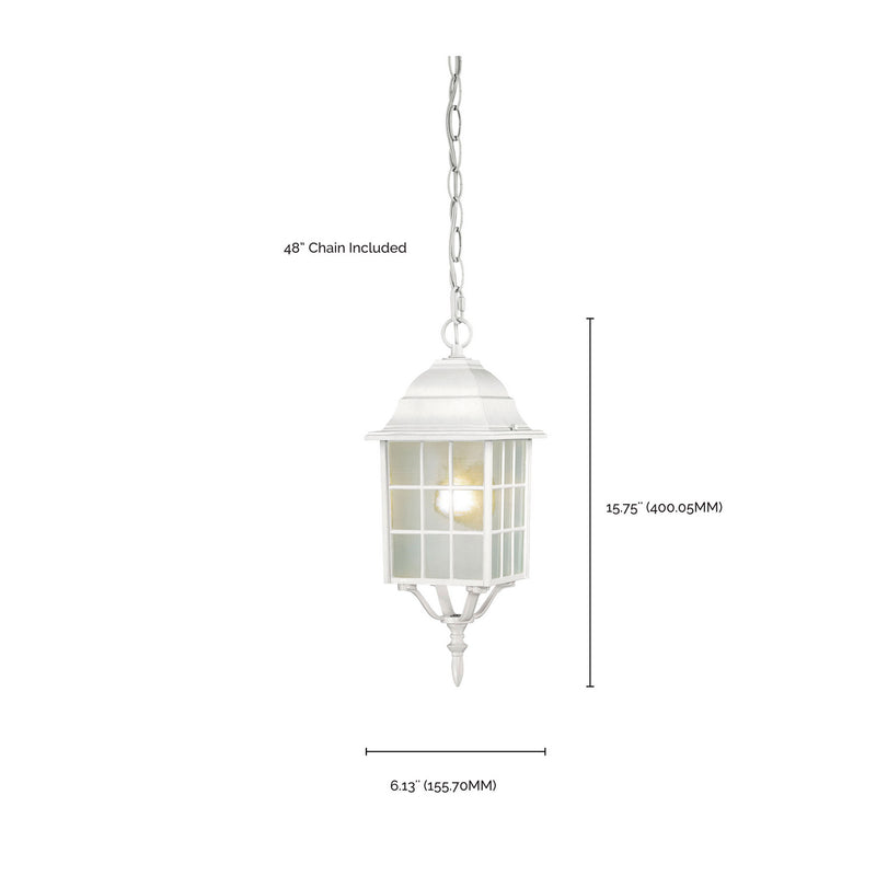 Nuvo Lighting 60-4911 One Light Hanging Lantern, White