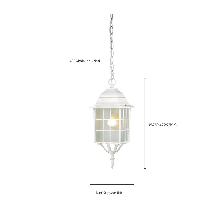 Nuvo Lighting 60-4911 One Light Hanging Lantern, White