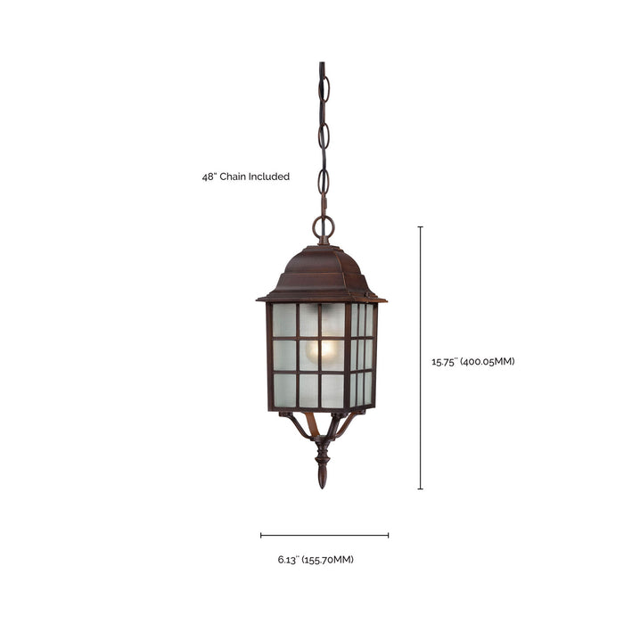 Nuvo Lighting 60-4912 One Light Hanging Lantern, Rustic Bronze