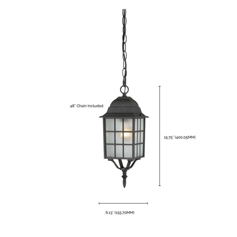 Nuvo Lighting 60-4913 One Light Hanging Lantern, Textured Black