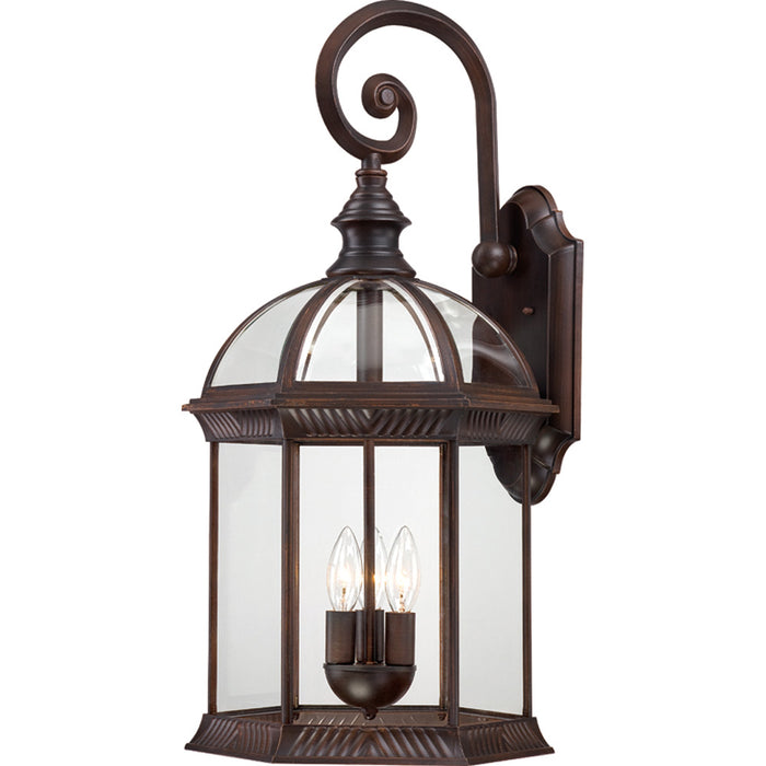 Nuvo Lighting 60-4968 Three Light Outdoor Wall Lantern, Rustic Bronze