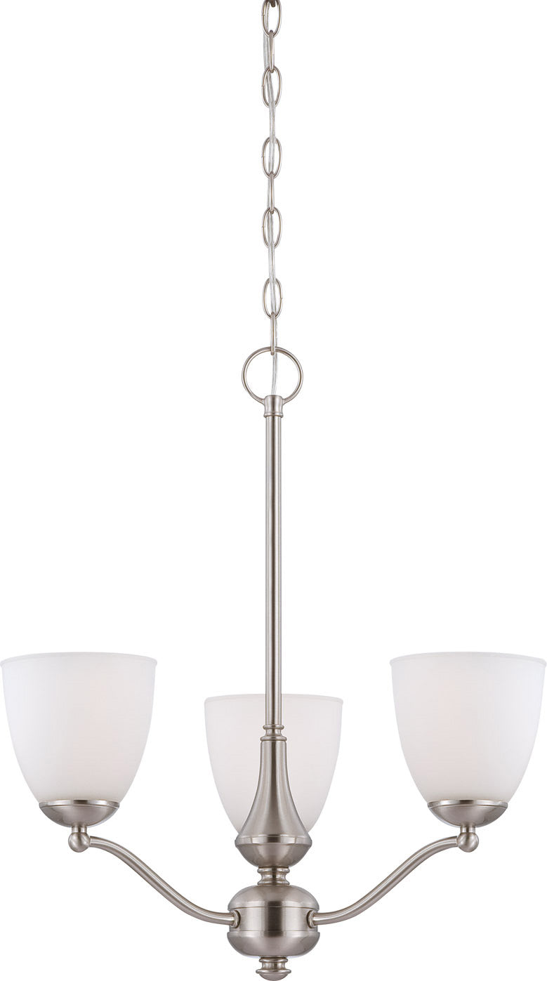 Nuvo Lighting 60-5036 Three Light Chandelier, Brushed Nickel