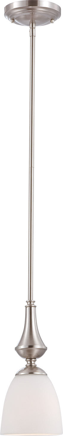 Nuvo Lighting 60-5037 One Light Mini Pendant, Brushed Nickel