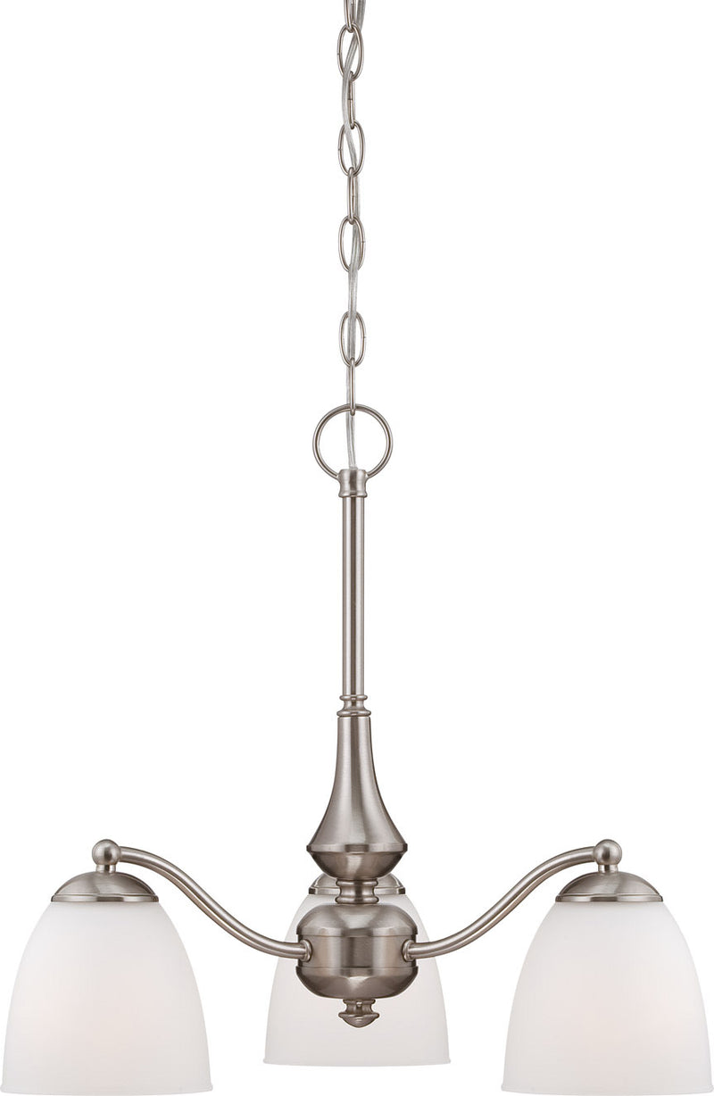 Nuvo Lighting 60-5042 Three Light Chandelier, Brushed Nickel