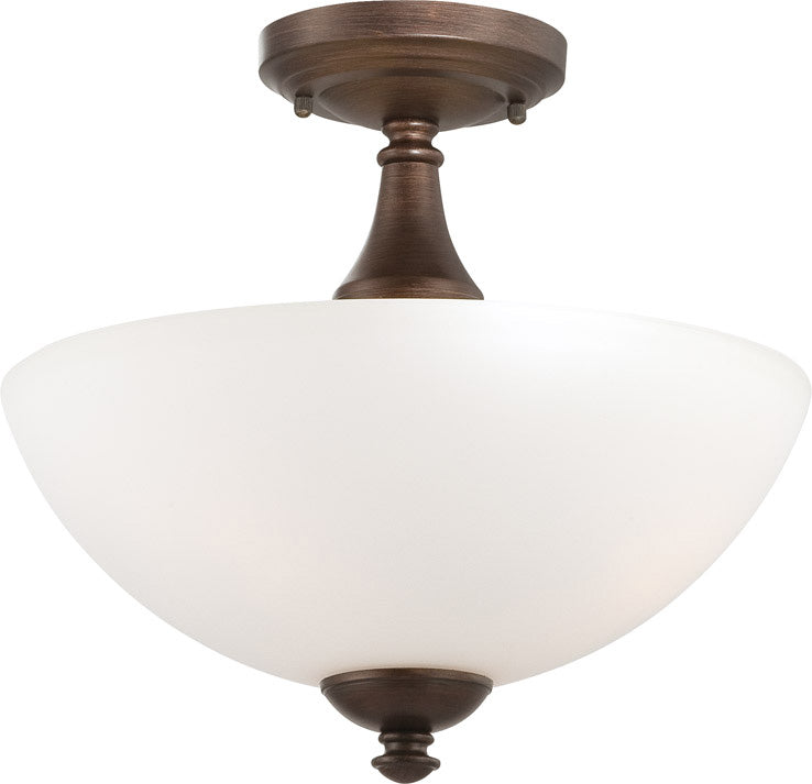 Nuvo Lighting 60-5144 Three Light Semi Flush Mount, Prairie Bronze