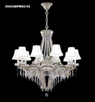 James R. Moder 94348PW00-55 Nine Light Chandelier, Pewter